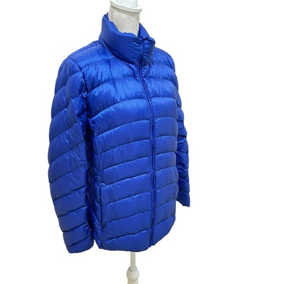 Nwt Uniqlo Blue ultra light down zip up Puffer Jacket pocketable size large - Picture 3 of 13